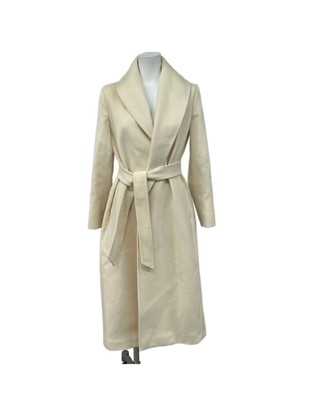 Max Mara Studio Coat M Ivory Long Sleeve Winter 38